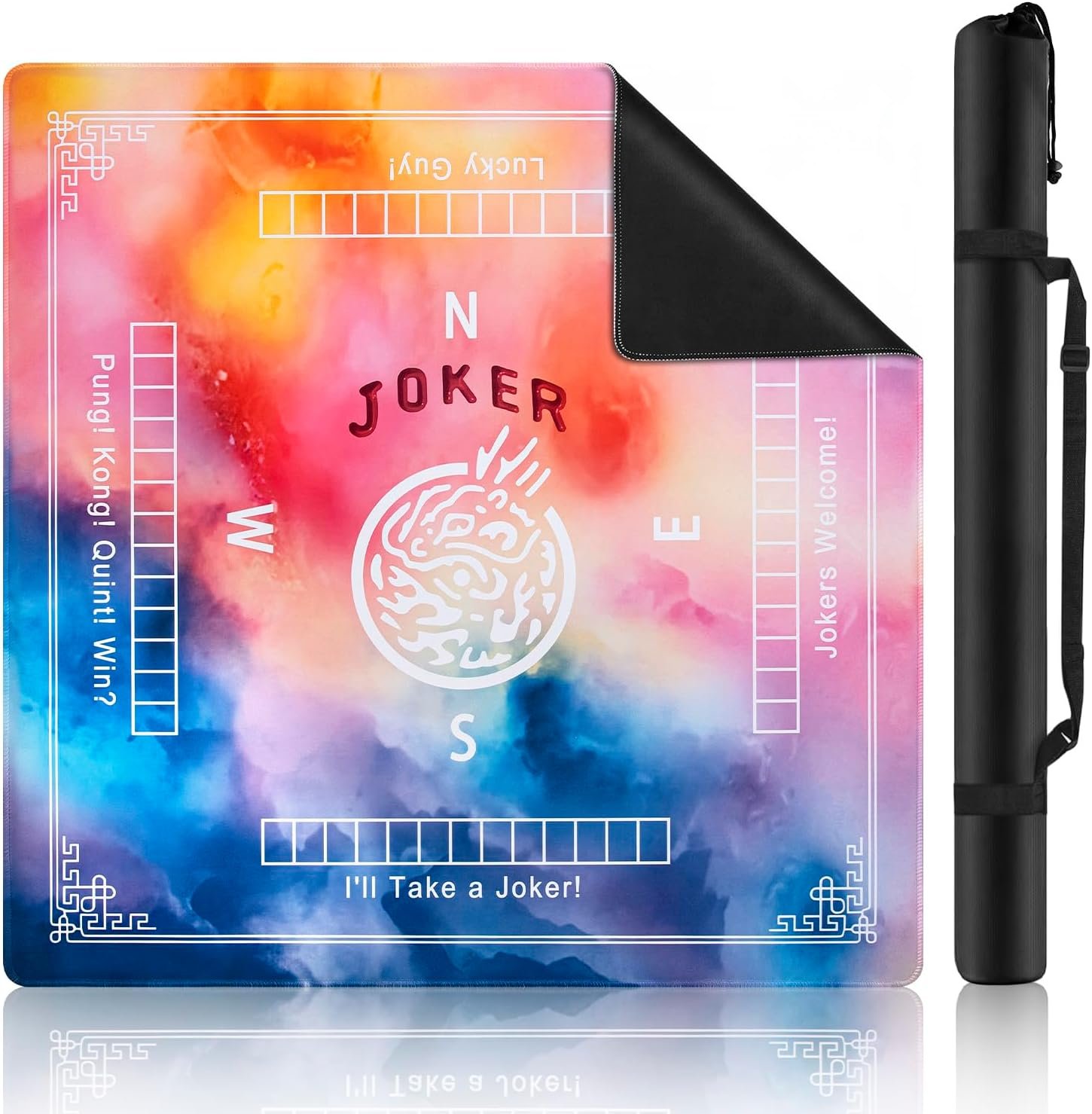 Ghouse Mahjong Mat,32.3''X32.3''Noise Reduction Non-Slip - Yellow