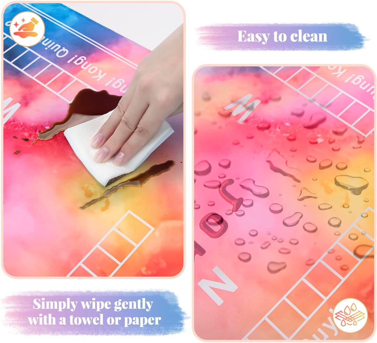 Ghouse Mahjong Mat,32.3''X32.3''Noise Reduction Non-Slip - Yellow - Image 4