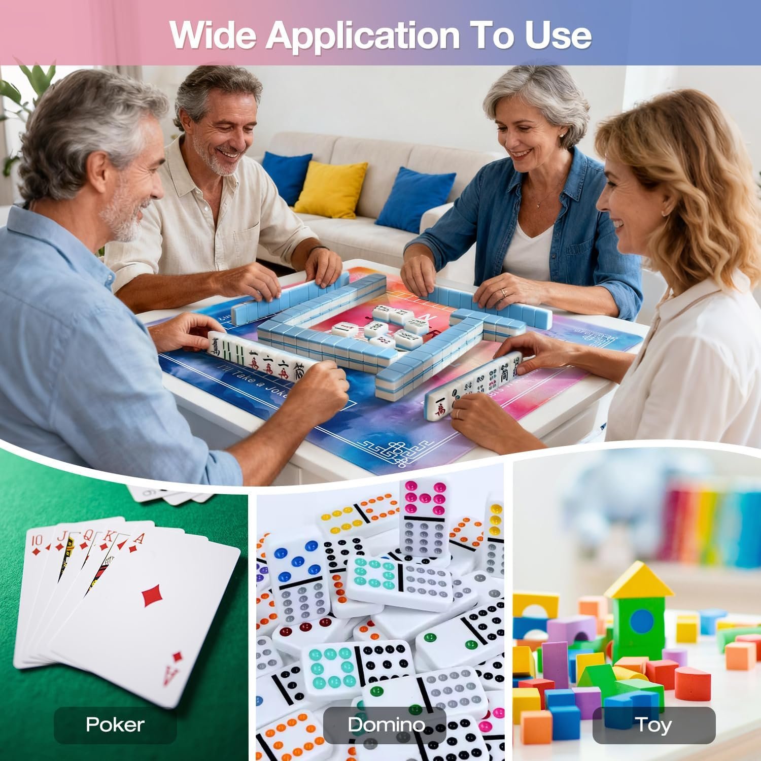 Ghouse Mahjong Mat,32.3''X32.3''Noise Reduction Non-Slip - Yellow - Image 7